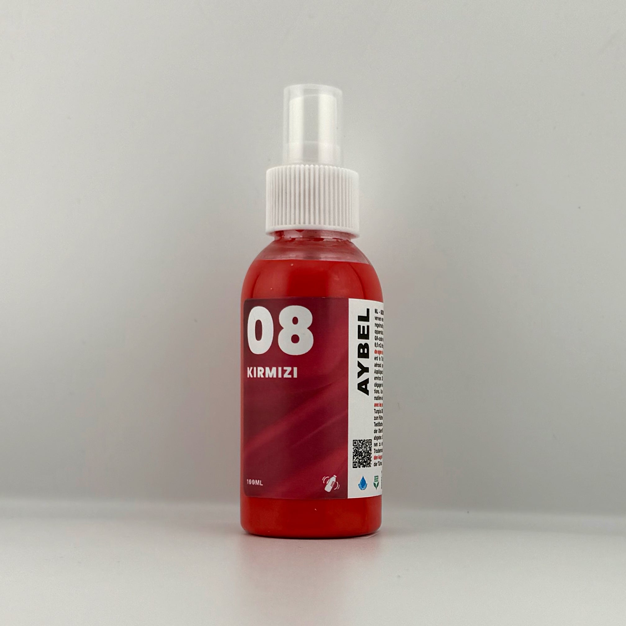 Tinte en aerosol para telas color rojo rubí