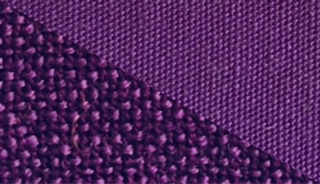 Fabric swatch dyed in plum purple, demonstrating the vibrant color achieved with our dye on different fabrics